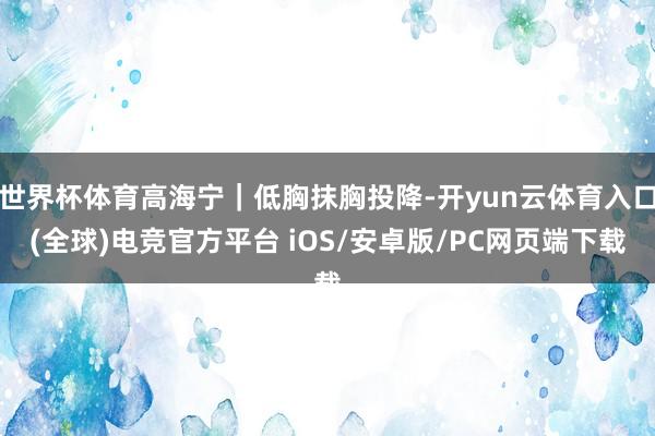 世界杯体育高海宁｜低胸抹胸投降-开yun云体育入口(全球)电竞官方平台 iOS/安卓版/PC网页端下载
